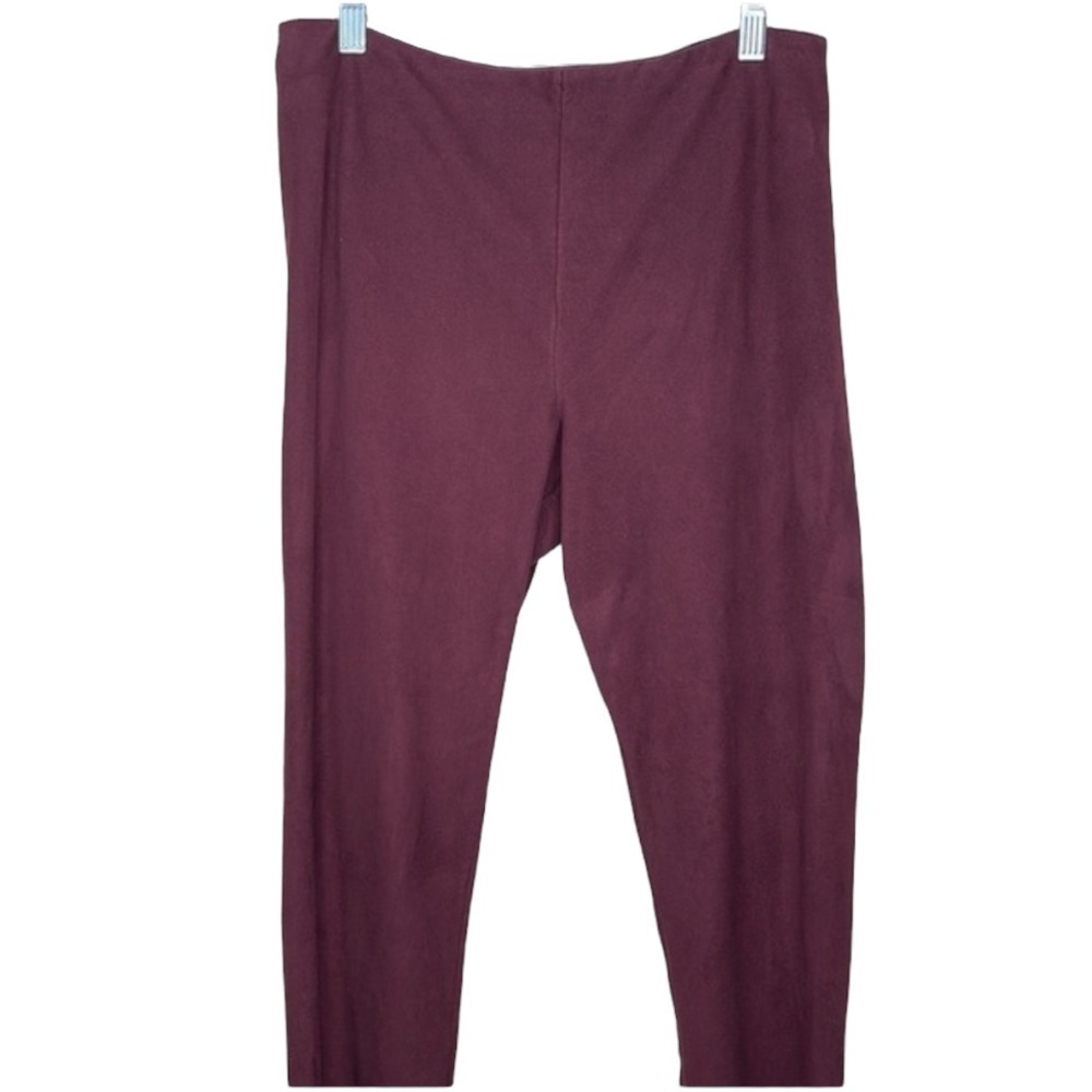 Lysse Burgundy Red Suede Stretch Pant Legging Cropped